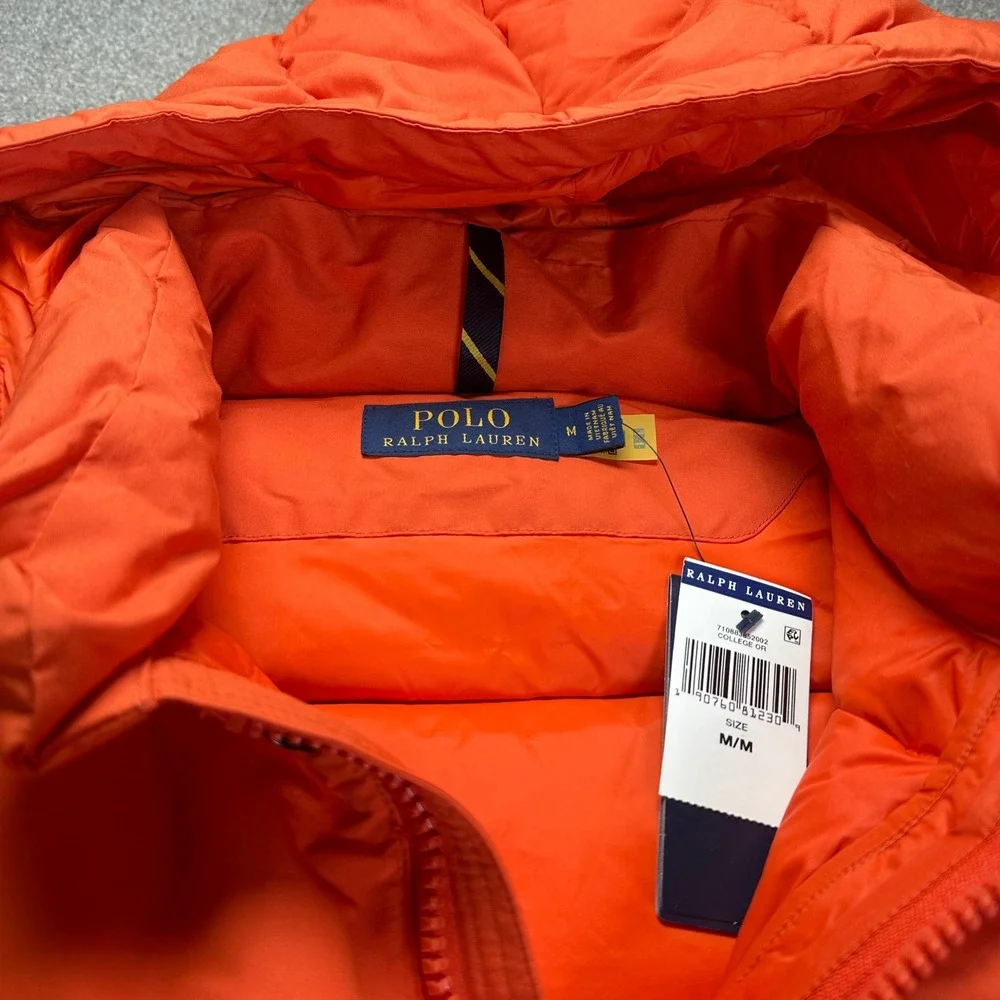 Polo‎ Ralph Lauren Men's Orange Puffer Down Jacket Size Medium